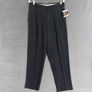 Vintage Impact Pants Mens 32x30 Black Pleated Trousers Made USA 90s Preppy NWT